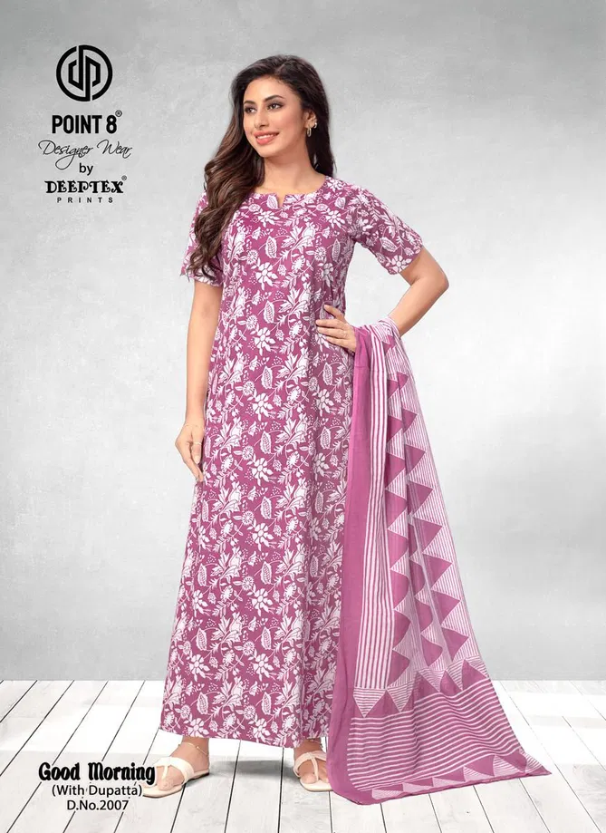 Good Morning Vol 2 By Deeptex Cotton Printed Night Wear Nighty With Dupatta Exporters In India